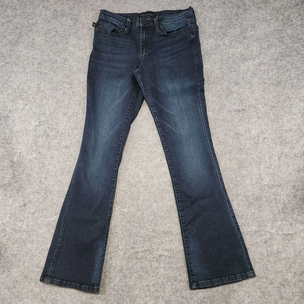Rock‎ & Republic Kasandra Womens Size 12 32x33 Flare Leg Blue Denim Jeans
